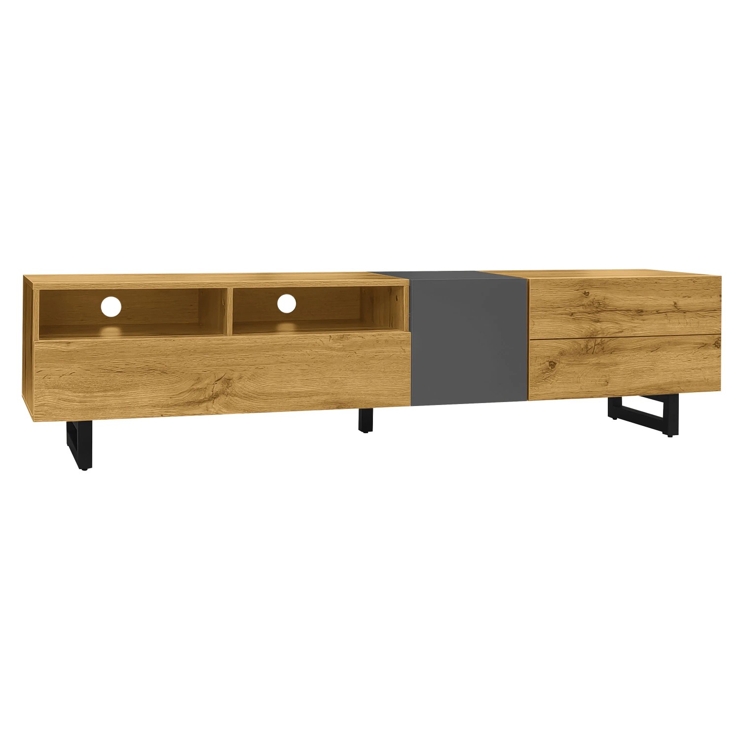 PXloue TV Lowboard Wohnzimmerschrank Colorblock Holzoptik 170 x 37 x 42 cm