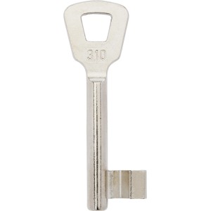 Buntbart-Schlüssel für Zimmertüren, silberfarben.