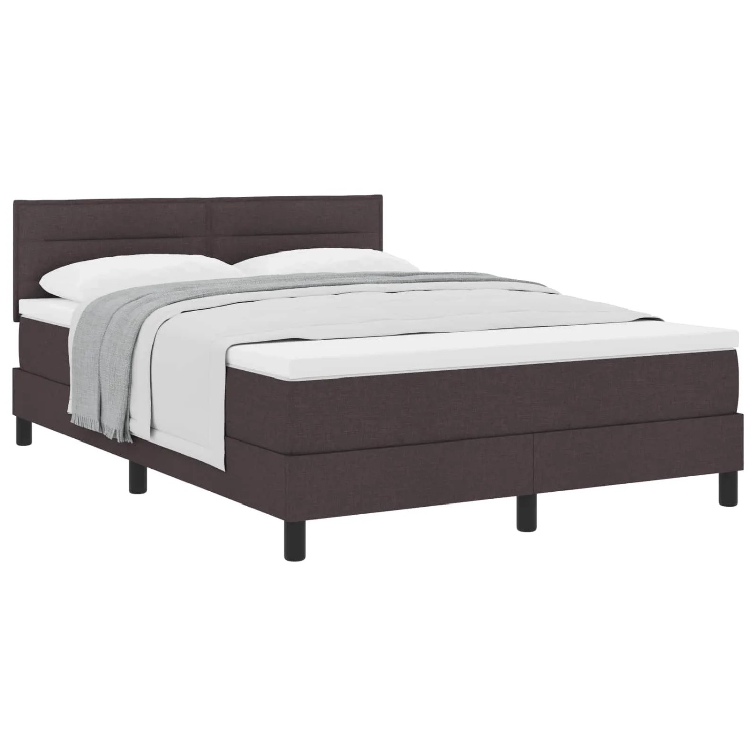 vidaXL Boxspringbett mit Matratze Dunkelbraun 160 x 200 cm Stoff 3338625