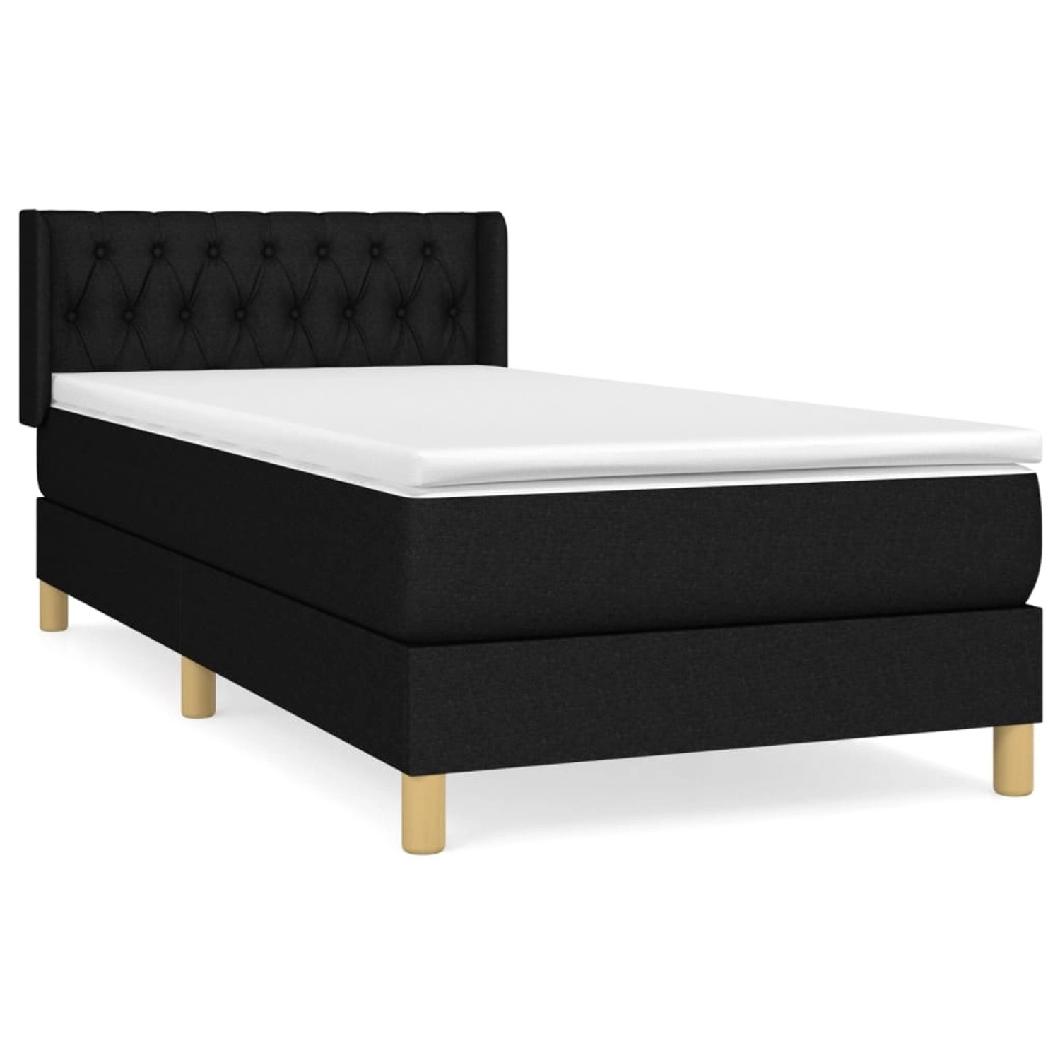 vidaXL Boxspringbett mit Matratze Schwarz 90x190 cm Stoff 3130475 günstig online kaufen