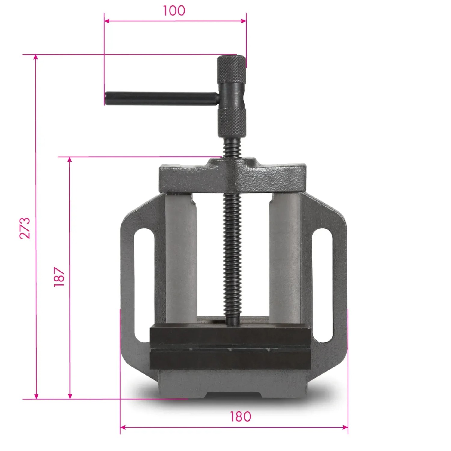 EBERTH Maschinenschraubstock, 125mm Backenbreite, max. 100mm Spannweite, aus Grauguss und Stahl.