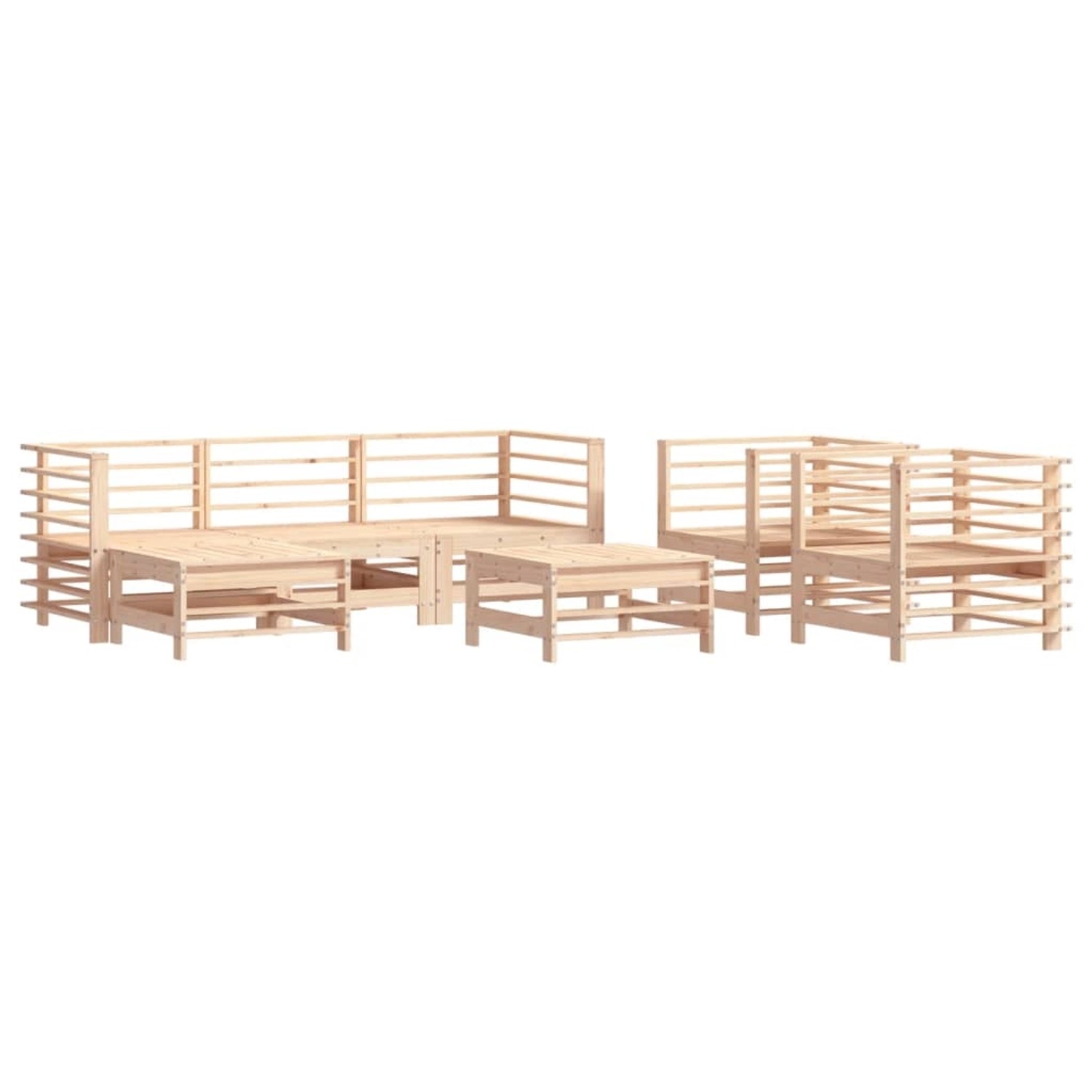 vidaXL 7-Tlg Garten-Lounge-Set Massivholz Kiefer 3186235 günstig online kaufen