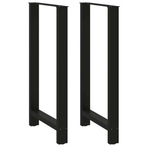 Zwei schwarze vidaXL Bartischbeine aus Stahl, 60x110 cm, für Stehtische.