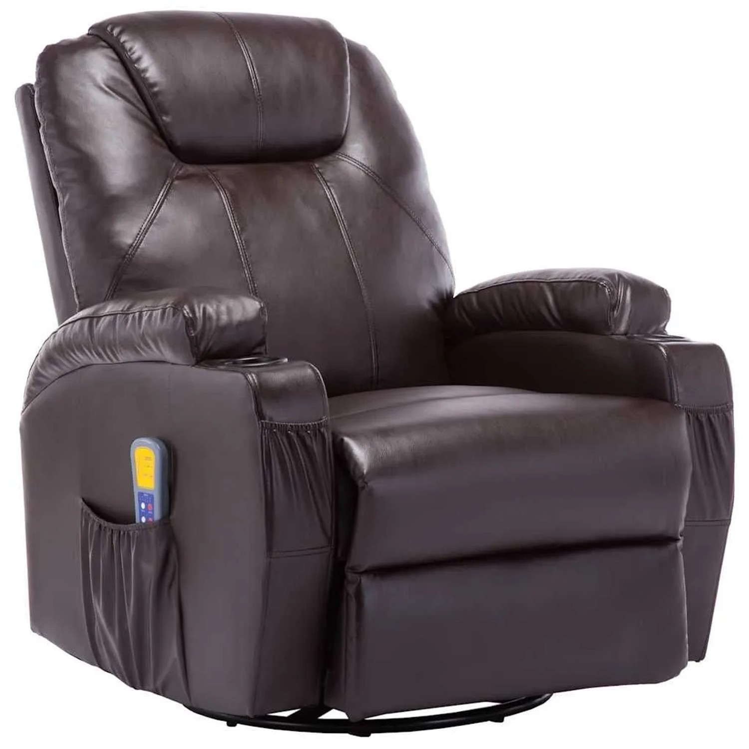 vidaXL Massage-Schaukelsessel Braun Kunstleder 246636