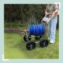 Relaxdays Schlauchwagen Edelstahl Silber Fahrbar 100 cm x 73 cm x 57 cm 23,8 kg_2