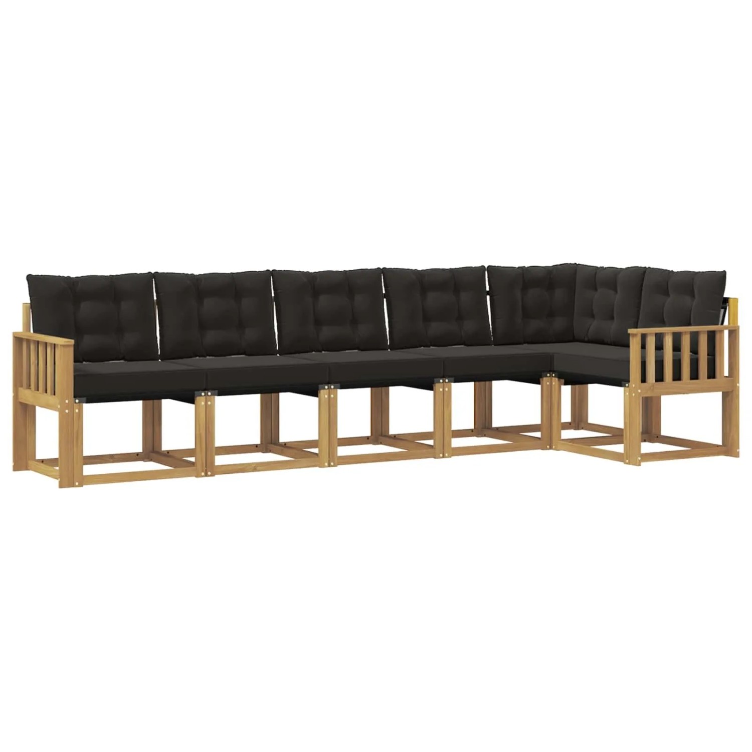 vidaXL Outdoor-Sofagarnitur mit Kissen 6-Tlg Weiß und Schwarz 3389522