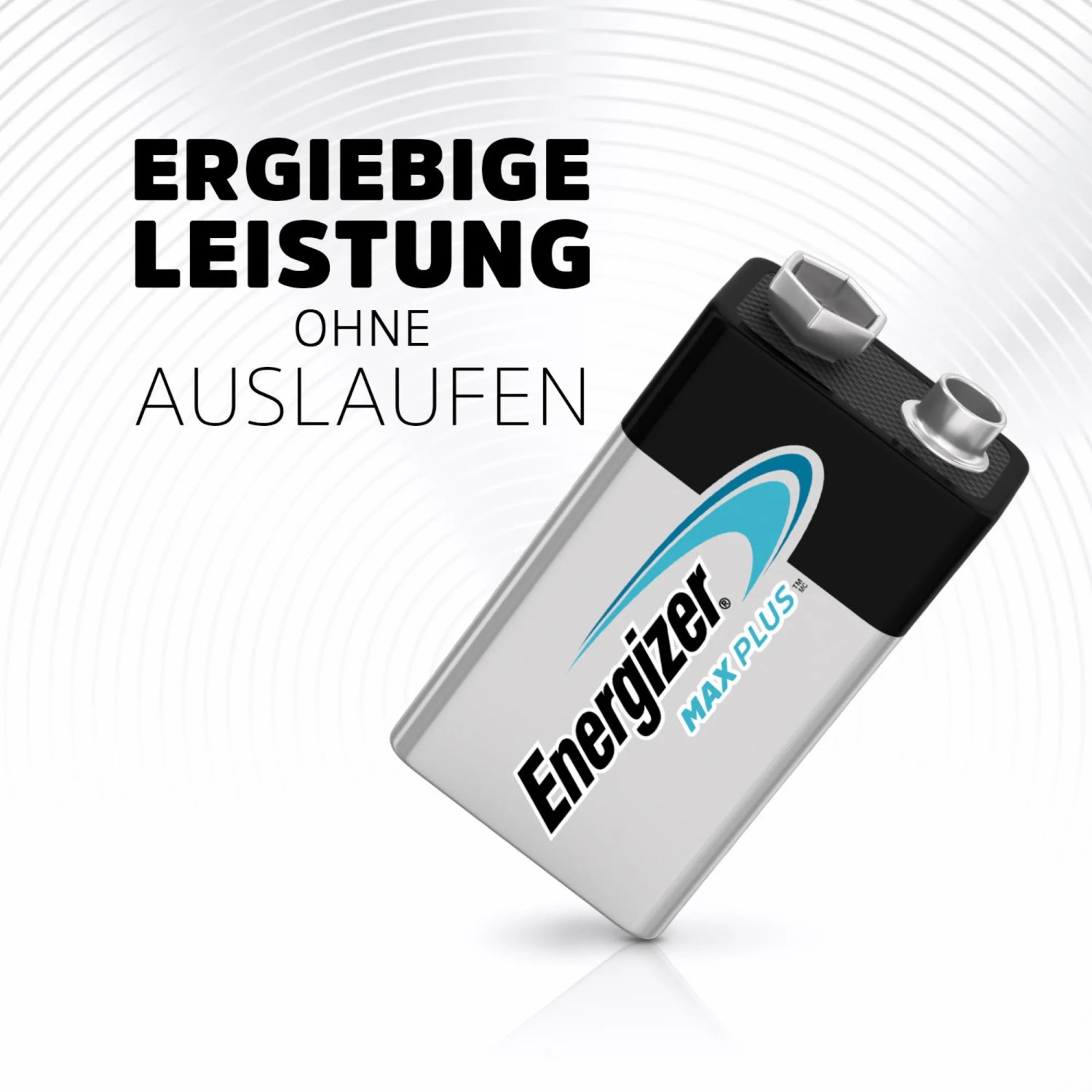 Energizer Max Plus 9V Batterie, Alkali-Batterie für Geräte mit hohem Energiebedarf.