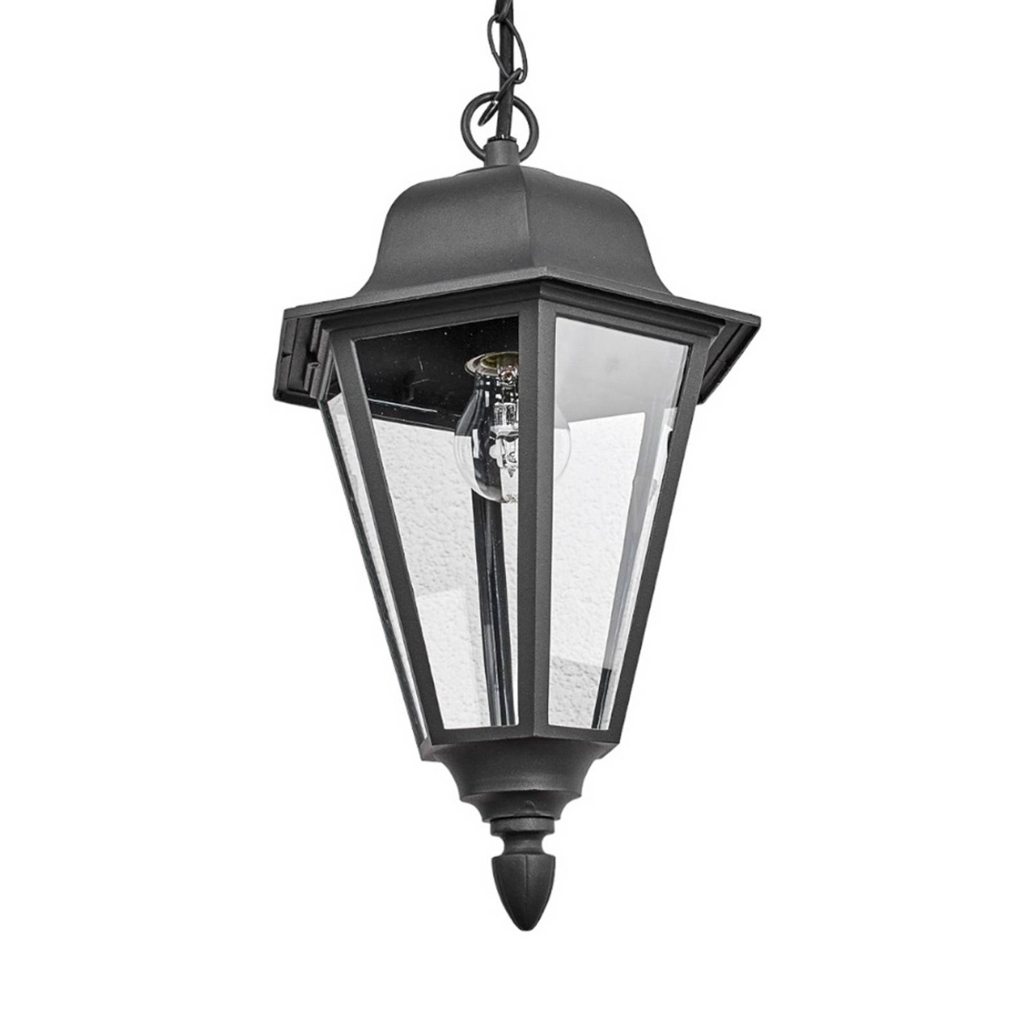 Thumbnail - Lindby Außenleuchte Edana 9630063 Spritzwassergeschützt Modern in Schwarz aus Aluminium 1-flammig E27