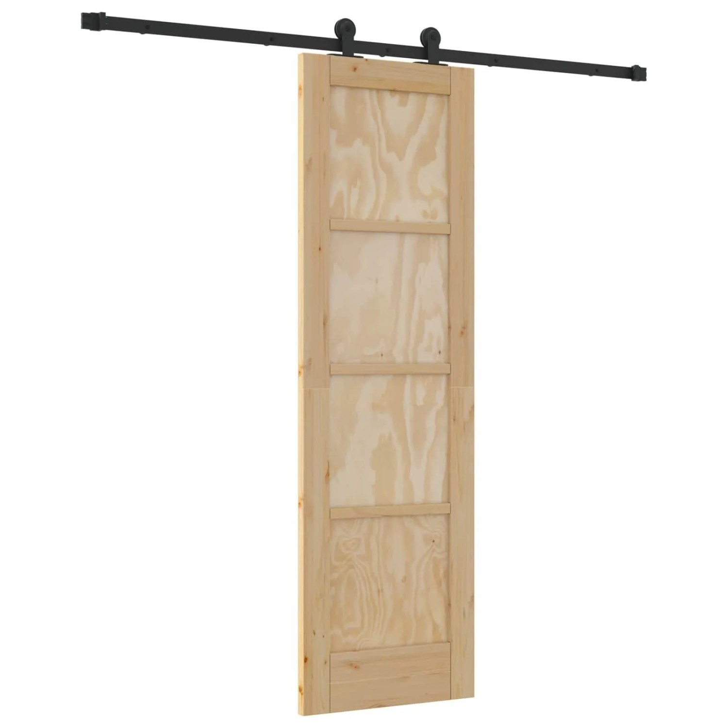 vidaXL Schiebetür Natur und Schwarz 61 x 198,5 cm 3445458