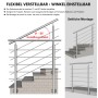 AICA 304 Edelstahl Treppengeländer Set Seitenmontage 150 cm Länge 5 Querstreben_6