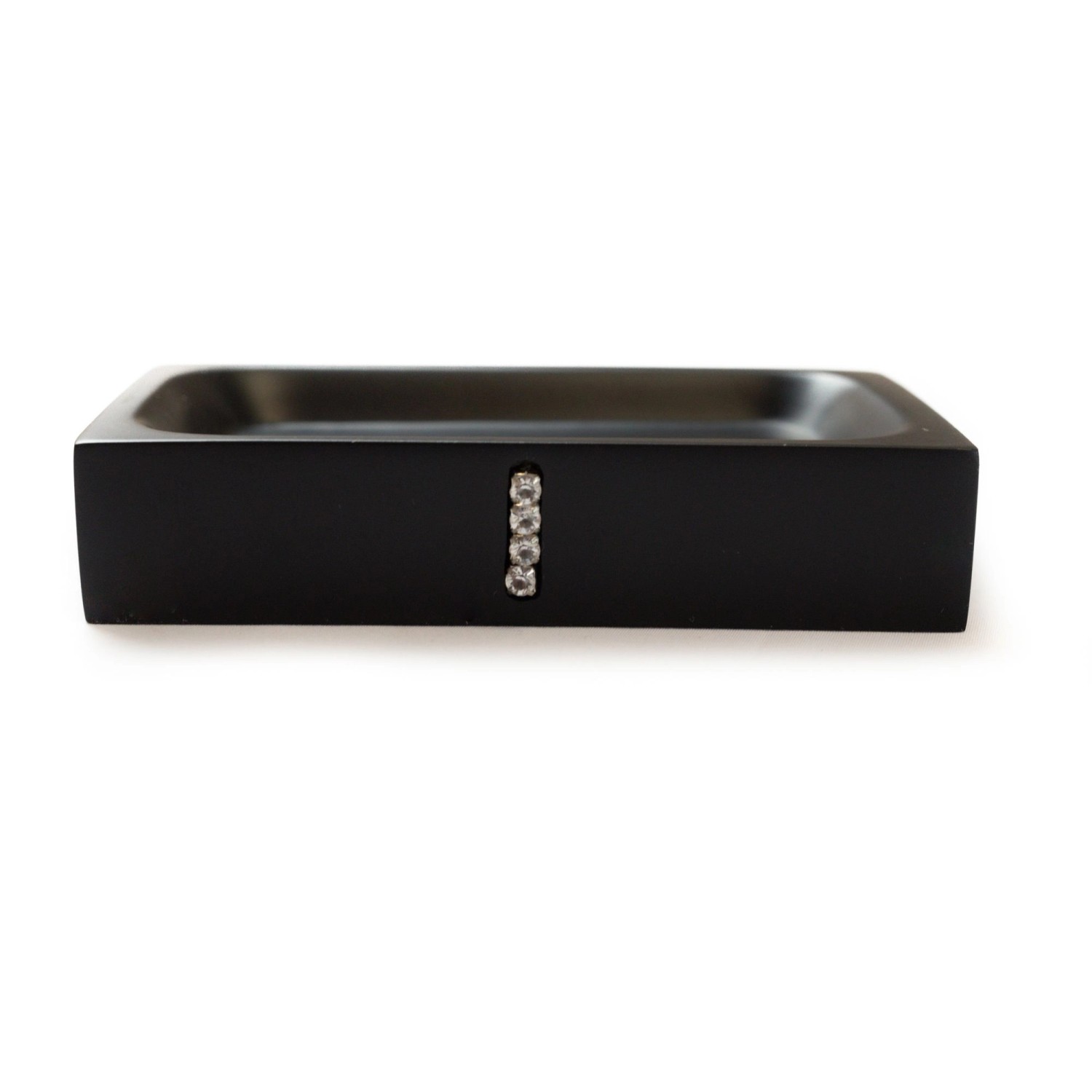 Bagnoxx Seifenschale mit Dekosteinen 11,2 x 7,5 x 2,3cm Schwarz günstig online kaufen