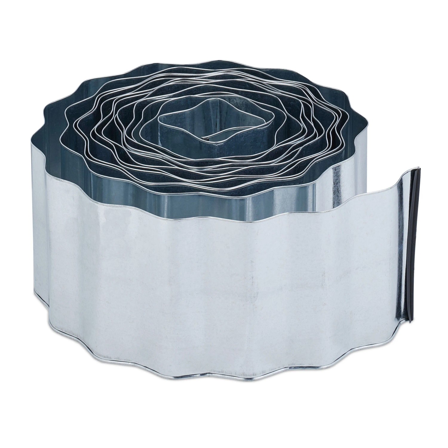 Relaxdays Rasenkante Eisen Silber Flexibel 16 cm x 8 m 2,6 kg