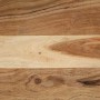 Nahaufnahme der braunen Massivholz Akazie Oberfläche des Couchtisches mit deutlicher Maserung.