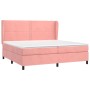 Rosa vidaXL Boxspringbett 200x200 cm mit Samtbezug, inklusive Matratze und Topper.