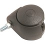 Schwarze Doppelrolle Ø 40 mm mit Gewinde und 20 kg Traglast für Möbel und Geräte.