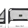 EXIT Pico Fußballtore, 90x60cm, 2er Set, Stahl, schwarz, faltbar, mit Maßangaben.