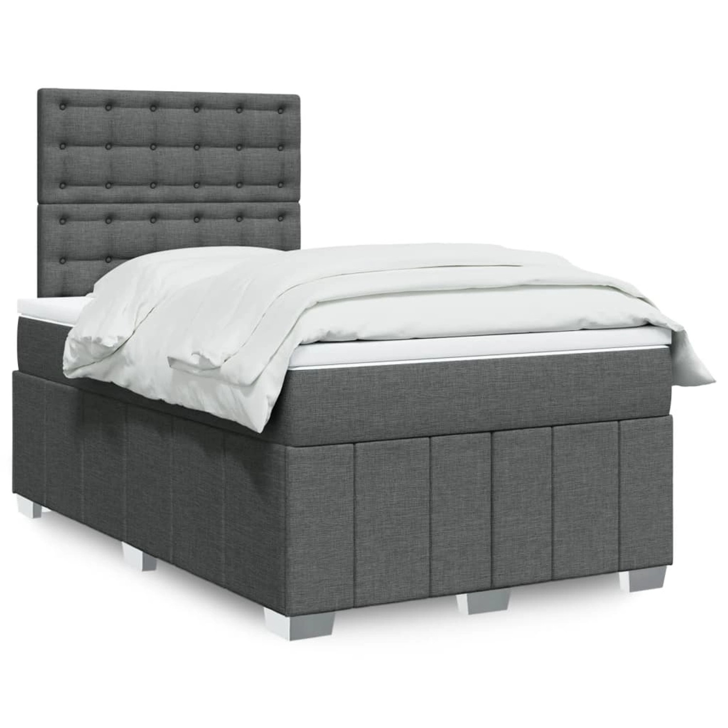 vidaXL Boxspringbett mit Matratze Dunkelgrau 120x190 cm Stoff 3293922 günstig online kaufen