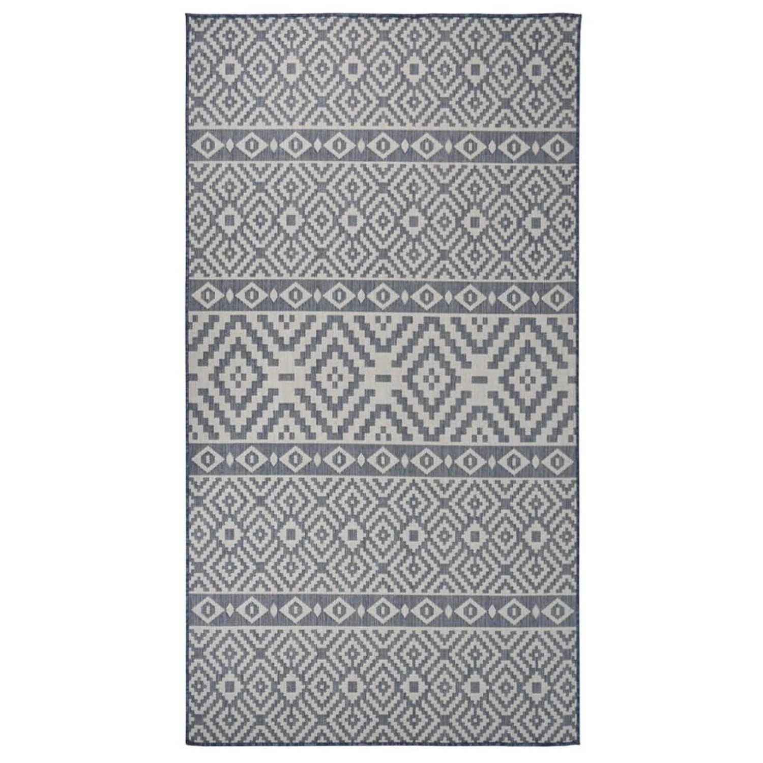 vidaXL Outdoorteppich Flachgewebe 80x150 Cm Blau Gestreift 1124004 günstig online kaufen