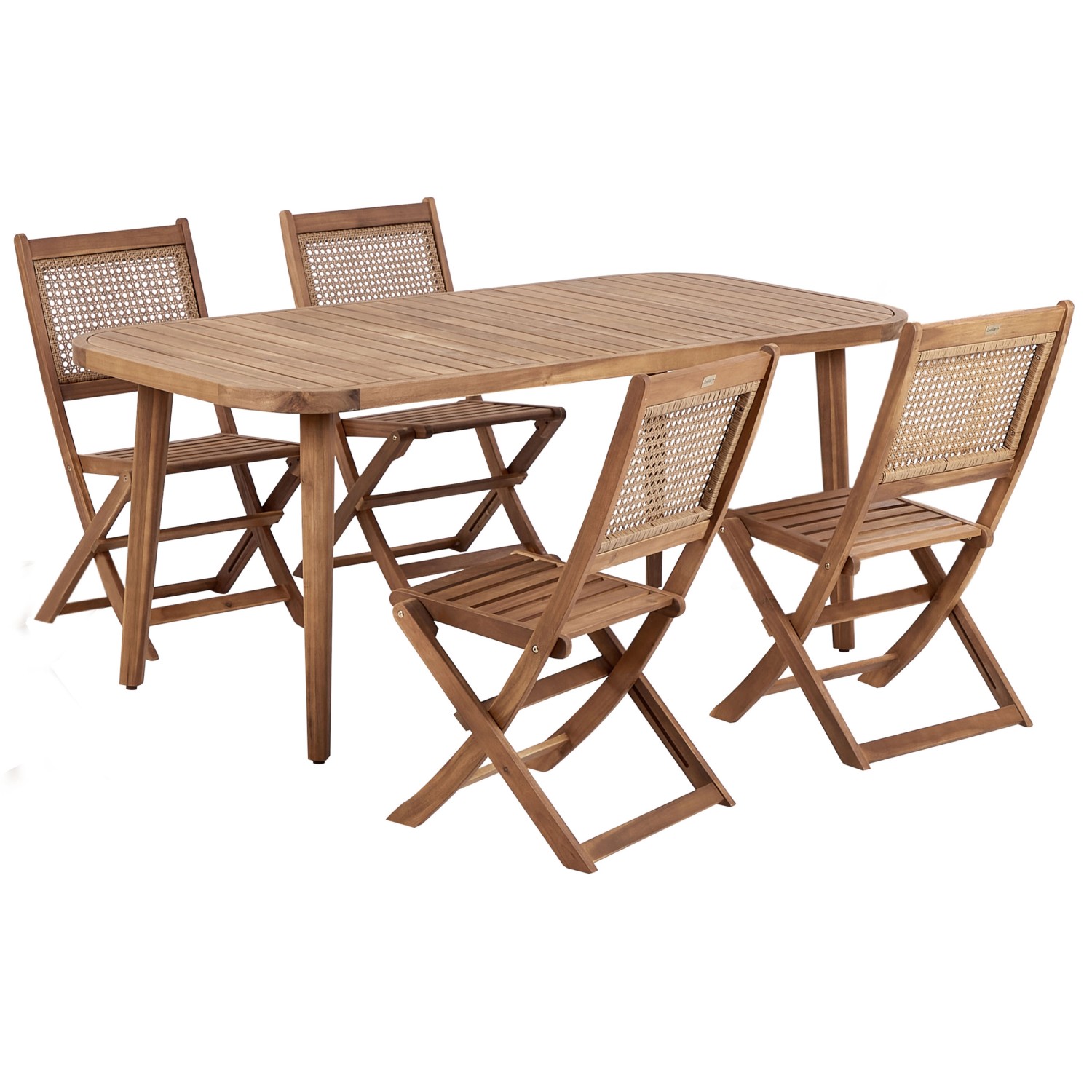 Beliani Gartentisch Set PARAGGI Heller Holzfarbton günstig online kaufen