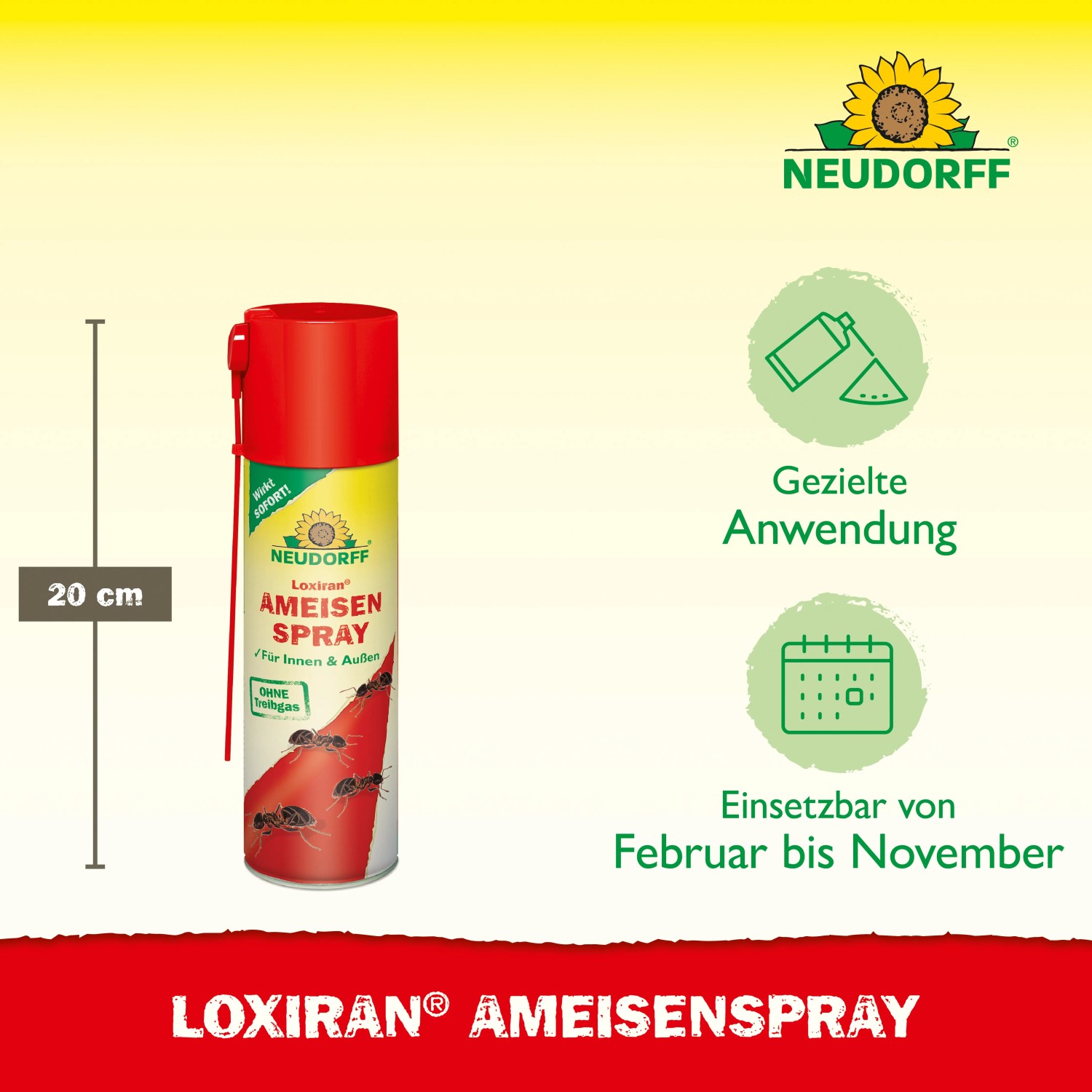 Neudorff Loxiran Ameisen-Spray, 200ml Dose mit Sprührohr zur gezielten Anwendung gegen Ameisen.