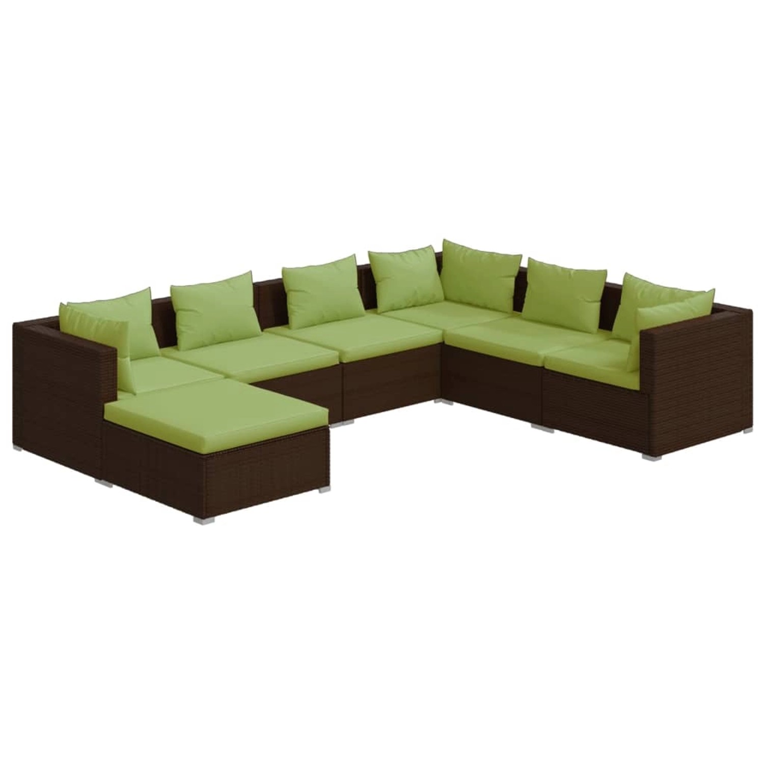 vidaXL 7-tlg Garten-Lounge-Set mit Kissen Poly Rattan Braun Modell 27 günstig online kaufen