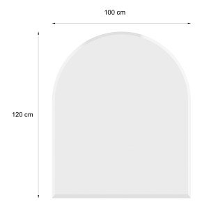 Valo Glasbodenplatte Rundbogen, 100x120cm, 8mm stark, glasklar. Zubehör für Kamine & Öfen.