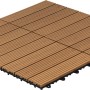 WPC-Fliesen Bavaro Teak, 3 m², Holzfliesen mit Klicksystem für Terrasse und Balkon.