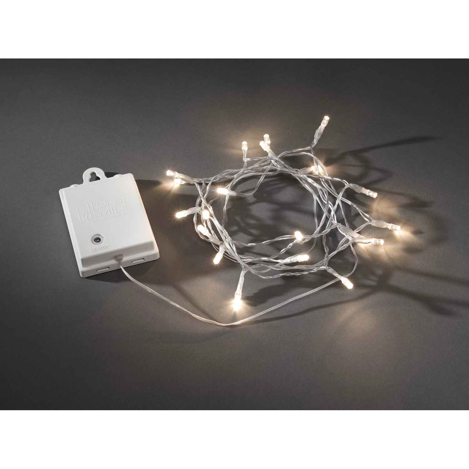 Konstsmide LED Lichterkette 20 warmweiße LEDs weißes Kabel innen und