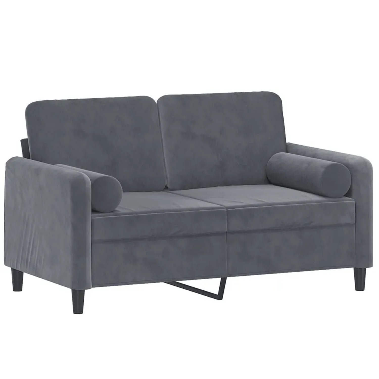 vidaXL 2-Sitzer-Sofa mit Zierkissen Dunkelgrau 120 cm Samt 3200872 günstig online kaufen