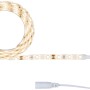Flexibler LED-Streifen SimpLED, 1,5 m, warmweiß, mit Netzteil, weißer Kunststoff.