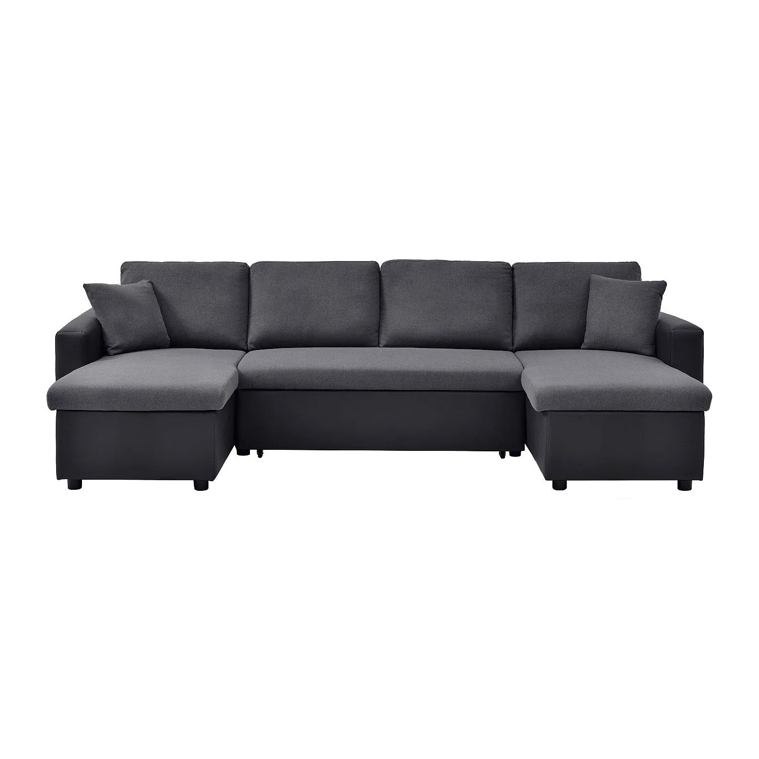 Vente-unique Schlafsofa Gazur Schwarz  Anthrazitgrau 288 cm