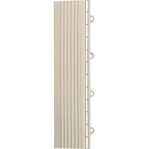 Hellgraues Kunststoff-Seitenteil mit Stift für 30x30 cm Klickfliesen, geeignet für Terrassen & Gehwege.