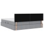 vidaXL Bett mit LED-Lichtleisten Hellgrau 200 x 200 cm Stoff 3371591_14