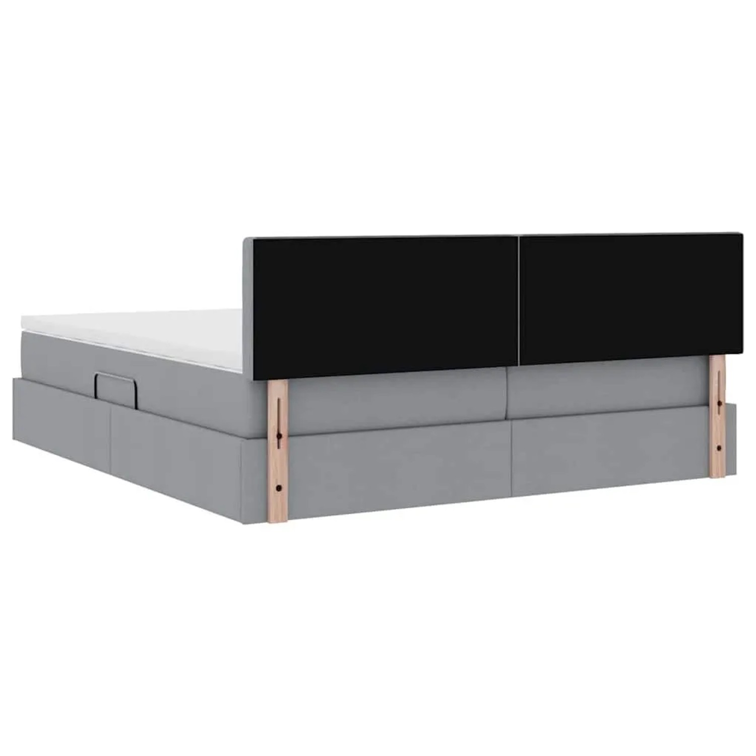 vidaXL Bett mit LED-Lichtleisten Hellgrau 200 x 200 cm Stoff 3371591_14