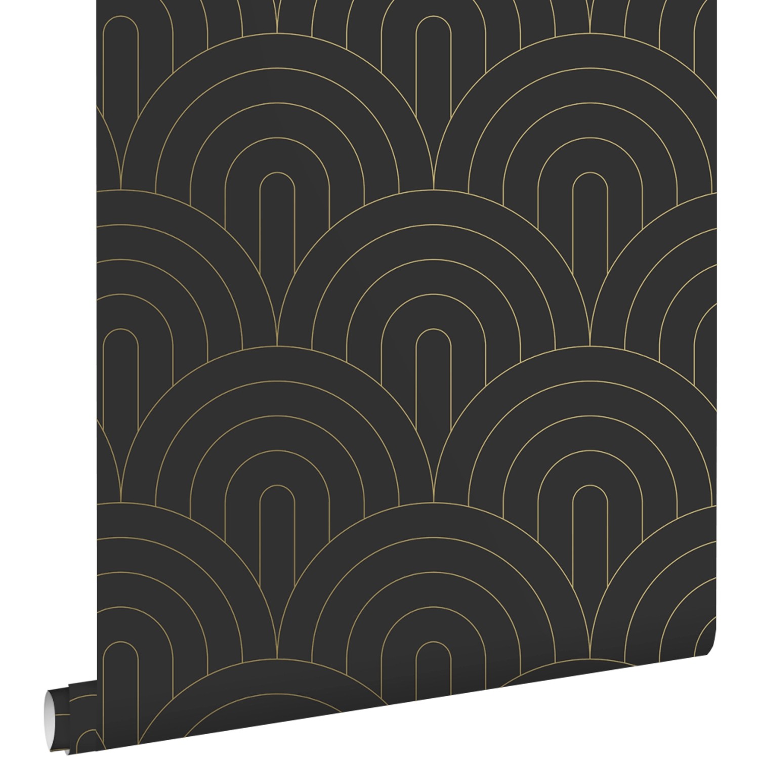 ESTAhome Tapete Art Decó Muster Schwarz-Weiß 53 cm x 10.05 m günstig online kaufen