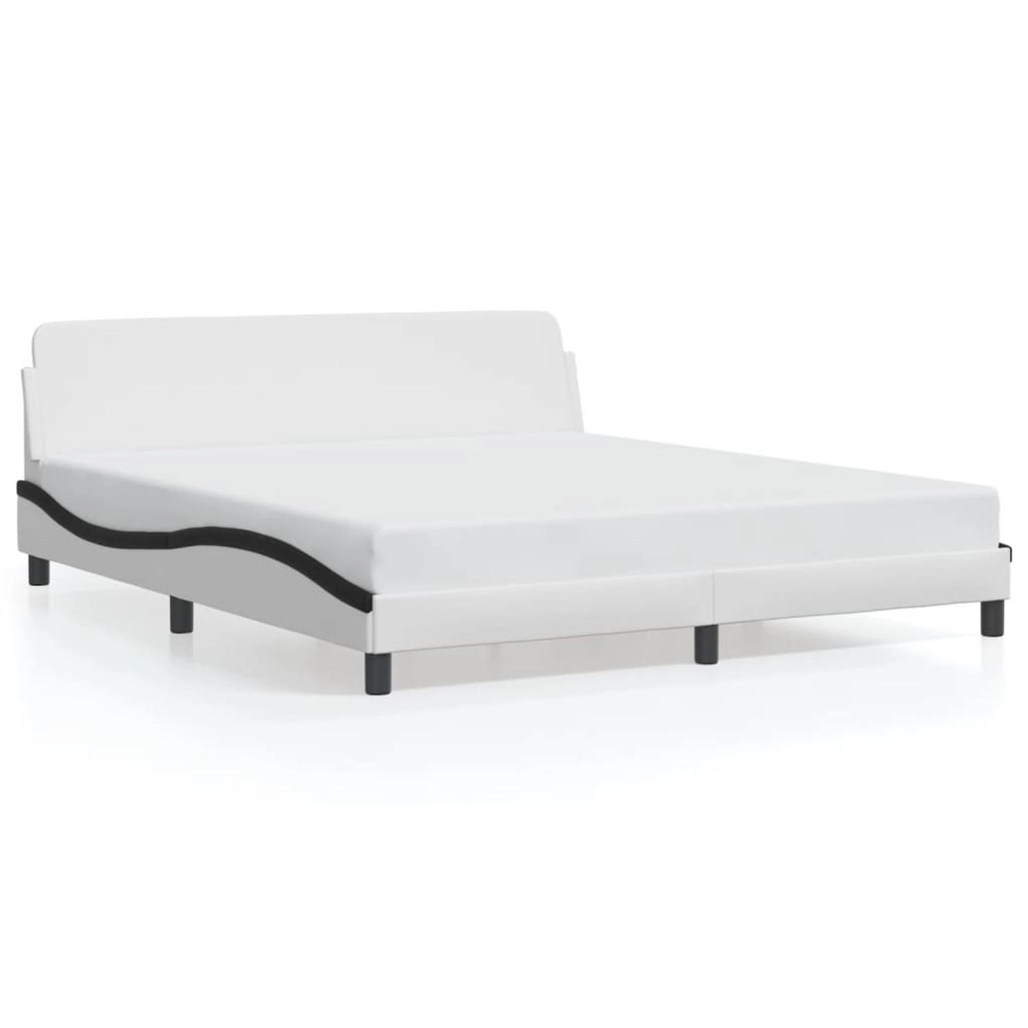 vidaXL Bettgestell Dover Weiß und Schwarz 180x200 cm Kunstleder 373244 günstig online kaufen