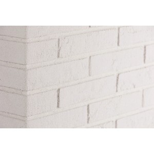 Weiße Elabrick Eckverblender Dover, 5 cm x 10/21 cm, für Innen- und Außenbereich.