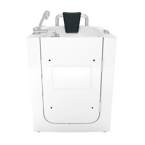 AquaVapore Senioren Sitzbadewanne mit Tür, weiß. Rechteck-Badewanne mit Nackenstütze und Handbrause.