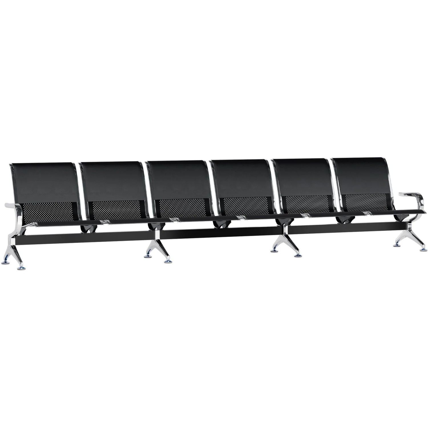 CLP 6er Wartebank Airport Kunstleder Schwarz/Schwarz