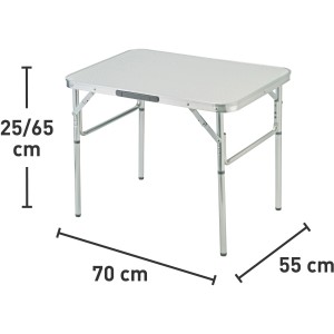 Campingtisch Calimesa mit Aluminiumgestell, höhenverstellbar von 25 bis 65 cm, ideal für Camping & Outdoor.