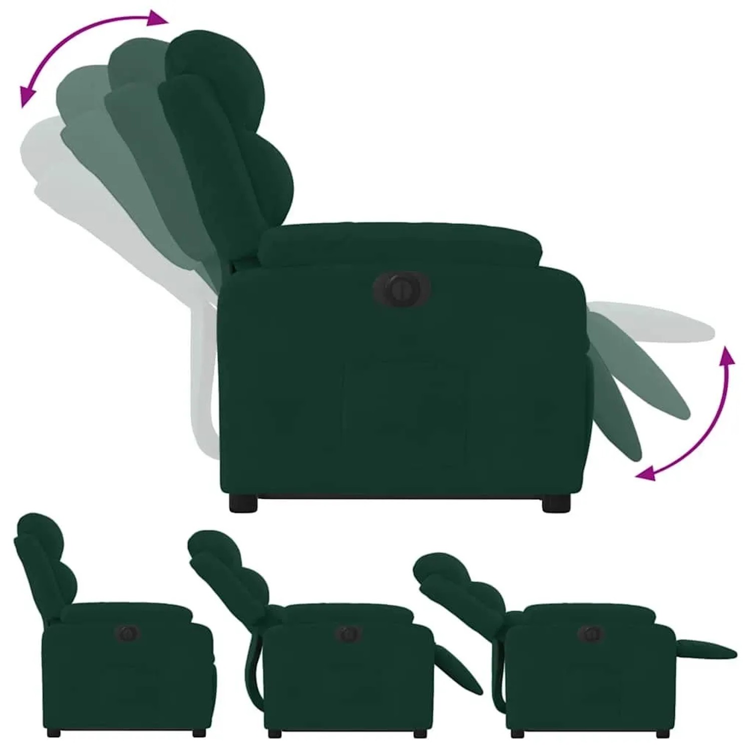 vidaXL Relaxsessel mit Aufstehhilfe Elektrisch Dunkelgrün Samt 3205116_7