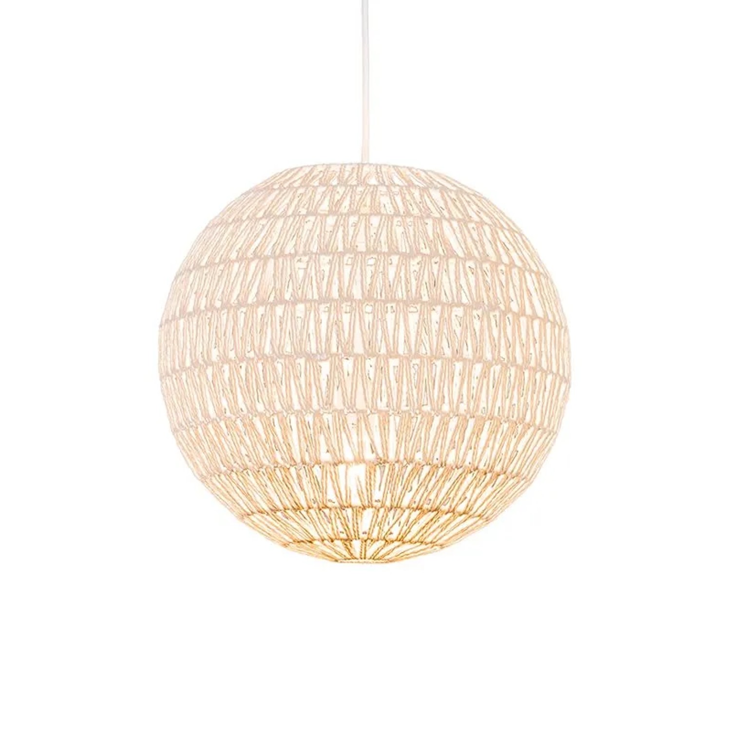 QAZQA Retro Hängelampe Weiß 40 cm Lina Ball 40