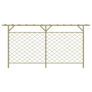 vidaXL Garten-Gitterzaun mit Pergola-Oberteil Holz 41726