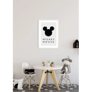 Wandbild: Mickey Mouse Silhouette, 50x70 cm, modernes Design für Kinderzimmer.
