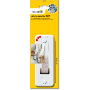 Schellenberg Gurtwickler Abdeckplatte Duo Maxi, 135mm, weiß, für Rollladenantriebe.