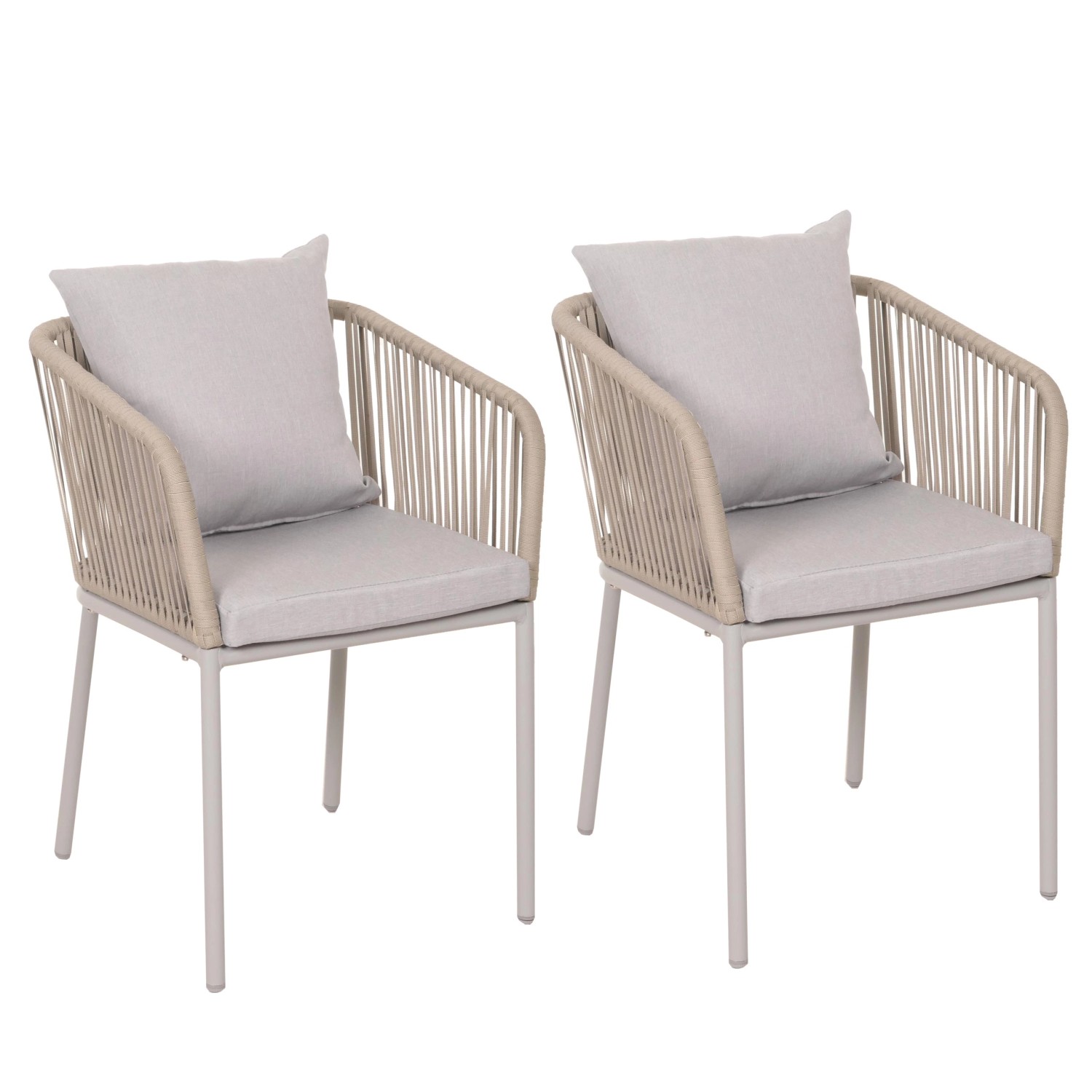 PROREGAL Gartenstuhl 2er-Set 75x55x55cm Sitzhöhe 48cm Wetterfest Aluminium günstig online kaufen