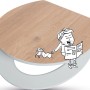 WC-Sitz Kunene Holz mit Absenkautomatik und Comic-Motiv für entspanntes Sitzen.