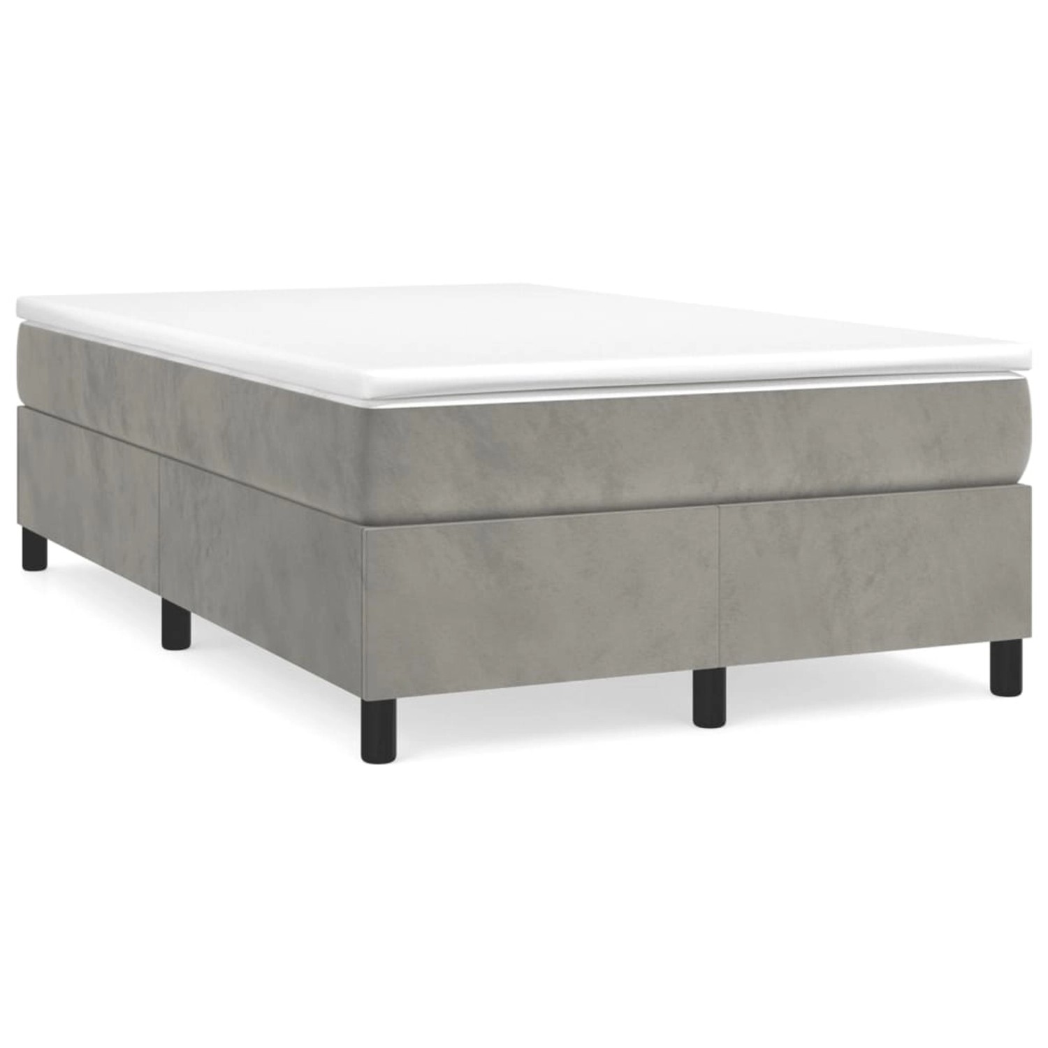 vidaXL Boxspringbett mit Matratze Hellgrau 120x200 cm Samt1396570 günstig online kaufen