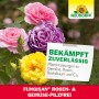 Neudorff Fungisan Rosen- und Gemüse-Pilz-Frei: Rosen in verschiedenen Farben, Produktverpackung im Hintergrund.