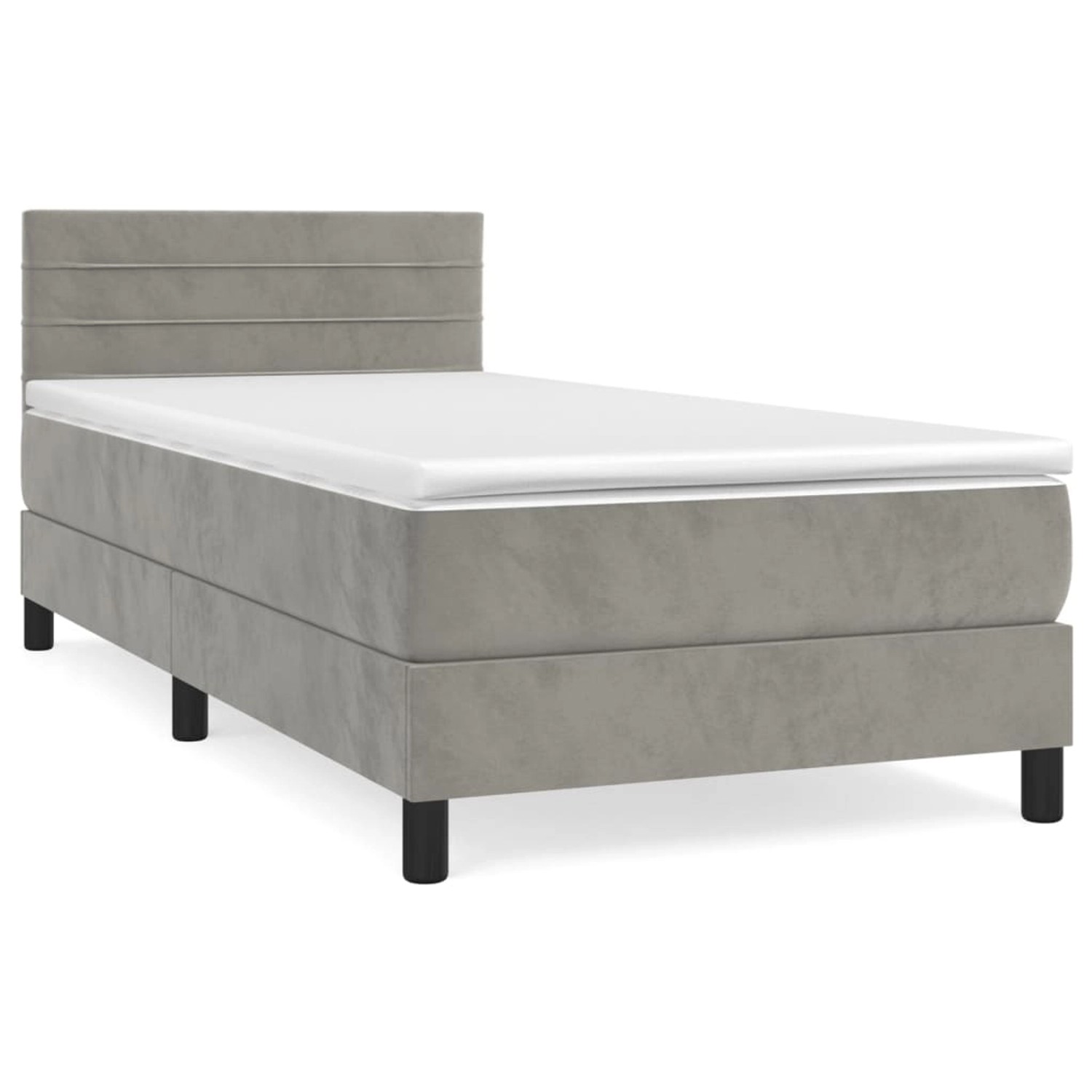 Vidaxl Boxspringbett Mit Matratze Hellgrau 90x200 Cm Samt günstig online kaufen